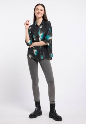 Camisa Manga Larga Ragwear Anty Print Mujer Verde | R-7410289