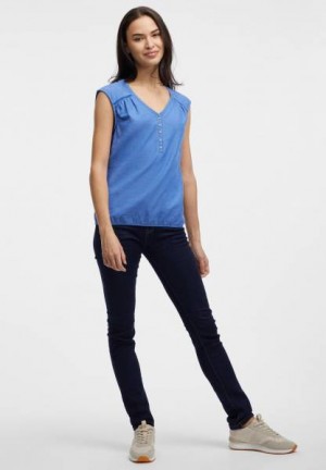 Camiseta sin Manga Ragwear Saltty Linen Mujer Kaki | R-6439128